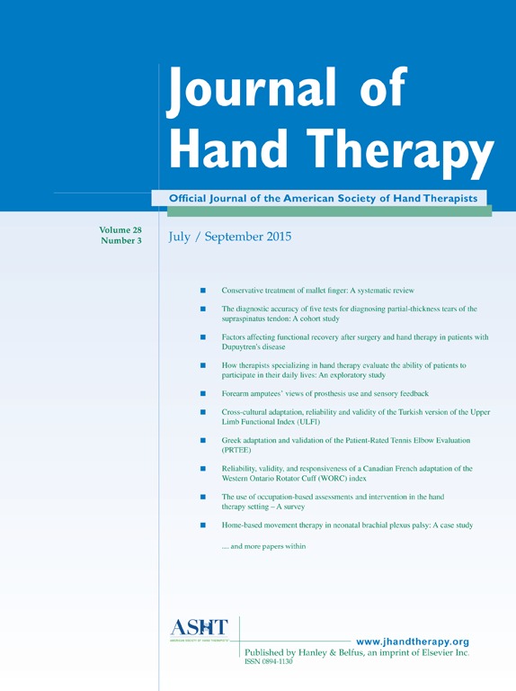 Journal of Hand Therapy History American Society of Hand Therapists